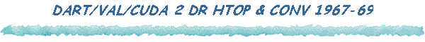 DART/VAL/CUDA 2 DR HTOP & CONV 1967-69