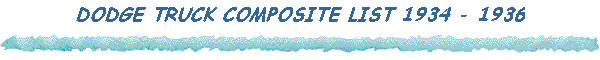DODGE TRUCK COMPOSITE LIST 1934 - 1936