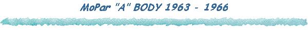 MoPar "A" BODY 1963 - 1966